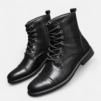 Stilvolle Herrenstiefel aus hochwertigem Kunstleder in Schwarz
