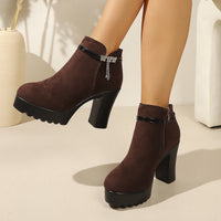 Damen Stiefeletten mit Glitzer-Detail und rutschfester Sohle in Dunkelbraun