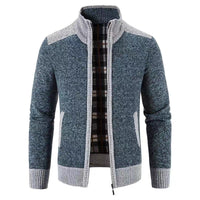 Herren Langarm-Zip-Jacke mit Taschen in Blau