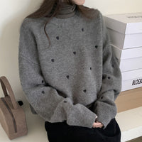 CARMELLE - Charmanter Pullover mit Winterherz in Grau