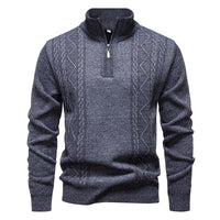 Herren Pullover mit Reißverschluss in Hellgrau