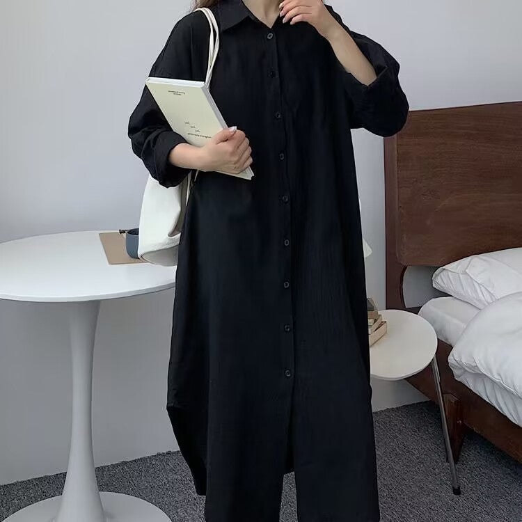 Fudus | Lange, Fließende Leinen Hemd