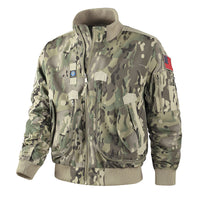 Herren Bomberjacke im Pilotendesign mit Multifunktionstaschen in Camouflage
