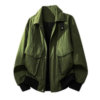 Herren Field-Bomberjacke mit Pattentaschen und Rippbündchen in Militärgrün