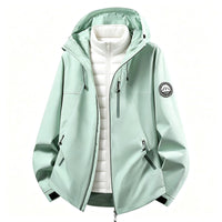 Damen Softshell-Outdoorjacke mit abnehmbarer Innenjacke in Salznebelgrün