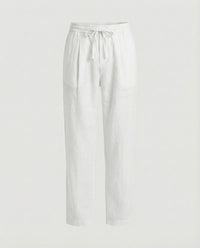 Léo | Herren Leinenhose Bequem Sommer Leicht Casual Resort Komfort in Weiß