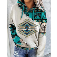 Damen Hoodie mit Kordelzug und Kängurutasche in Weiß A