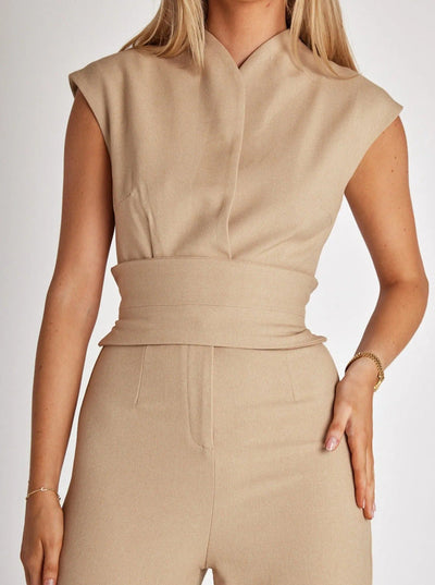 Theda - Stilvoller Damen-Jumpsuit ohne Ärmel und mit weitem Bein