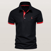 Peter - Poloshirt in Schwarz und Rot