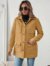 Damen Utility-Jacke mit praktischen Taschen in Braun