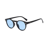 Runde Sonnenbrille mit halbtransparenter Fassung für Herren | Ideal für den täglichen Gebrauch im Freien in Blau