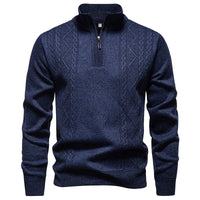 Herren Pullover mit Reißverschluss in Dunkelgrau