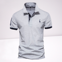 Peter - Poloshirt in Grau und Schwarz
