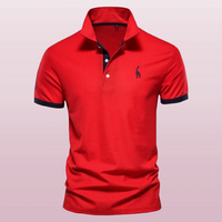 Peter - Poloshirt in Rot und Schwarz
