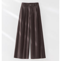 Damen Weite Bundfalten-Hochbundhose aus Wollmischung Nord Taschen in Braun