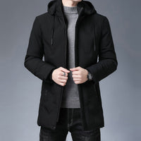 Herren Langarm Kapuzenjacke mit Taschen in Schwarz