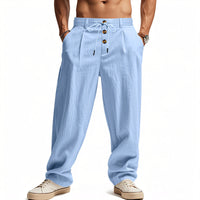 Hendrik | Herren Atmungsaktive Leinenhose in Blau