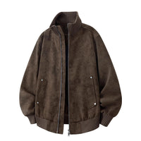 Herren-Bomberjacke mit langen Ärmeln und Taschen in Braun