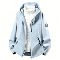 Damen Softshell-Outdoorjacke mit abnehmbarer Innenjacke in Fernblau