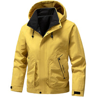 Herren Langarm-Hoodie-Jacke mit Taschen in Ingwer