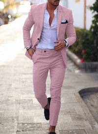 Étienne | Herren Anzug Zweiteilig Slim Business Elegant Hochzeit Klassisch in Rosa