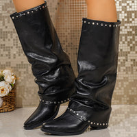 Damen Stiefel mit Glitzer-Akzenten und elegantem Schnitt in Schwarz