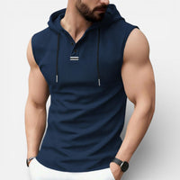 Tim | Herren Ärmelloses Kapuzenshirt Sport Casual Freizeit Urban in Marineblau