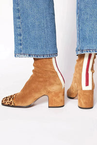 Eva - Damen Elegante Stiefel mit Absatz in Hellbraun