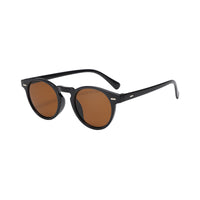 Runde Sonnenbrille mit halbtransparenter Fassung für Herren | Ideal für den täglichen Gebrauch im Freien in Braun