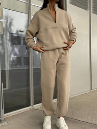 Damen Oversized Zweiteiliges Set in Khaki