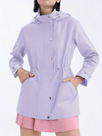 Damen wasserabweisende Freizeitjacke mit verstellbarer Kapuze in Lavendel