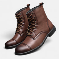 Stilvolle Herrenstiefel aus hochwertigem Kunstleder in Dunkelbraun