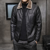 Herren Langarm-Jacke mit Taschen in Schwarz