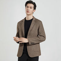 Herrenblazer mit Knöpfen und Taschen in Camel