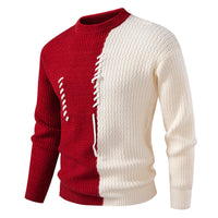 Bruno | Herren Strukturierter Zierband Strickpullover in Rot