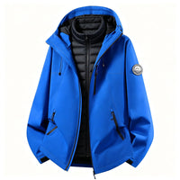 Damen Softshell-Outdoorjacke mit abnehmbarer Innenjacke in Kleinblau