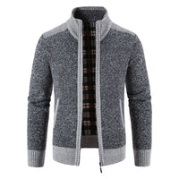 Herren Langarm-Zip-Jacke mit Taschen in Dunkelgrau