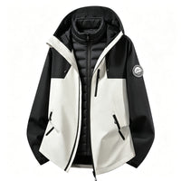 Damen Softshell-Outdoorjacke mit abnehmbarer Innenjacke in Eichengrau