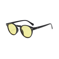 Runde Sonnenbrille mit halbtransparenter Fassung für Herren | Ideal für den täglichen Gebrauch im Freien in Gelb