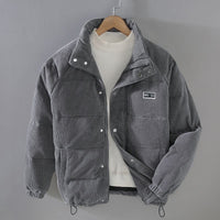 Emilian | Cord Veloursjacke in Grau