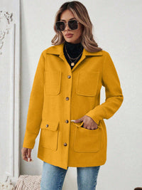 Damen Utility-Jacke mit praktischen Taschen in Gelb