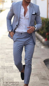 Étienne | Herren Anzug Zweiteilig Slim Business Elegant Hochzeit Klassisch in Hellblau