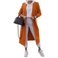 Damen Oversize-Mantel mit klassischem Revers und Taschen in Gelb