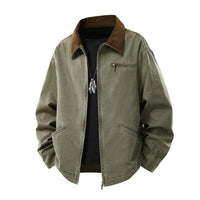 Herren Langarmjacke mit Kragen und Taschen in Grün