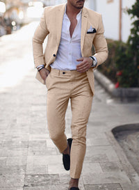 Étienne | Herren Anzug Zweiteilig Slim Business Elegant Hochzeit Klassisch in Gelb