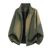 Herren Oversize-Leichtblouson mit Stehkragen und elastischem Saum in Militärgrün