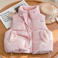 Damen wattierte Steppweste mit Teddyfutter, Stehkragen und Kordelzugsaum in Rosa