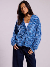 Damen Oversized Langarmpullover in Blau