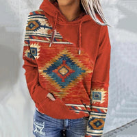 Damen Hoodie mit Kordelzug und Kängurutasche in Orange