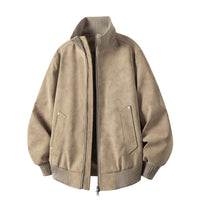 Herren-Bomberjacke mit langen Ärmeln und Taschen in Khaki